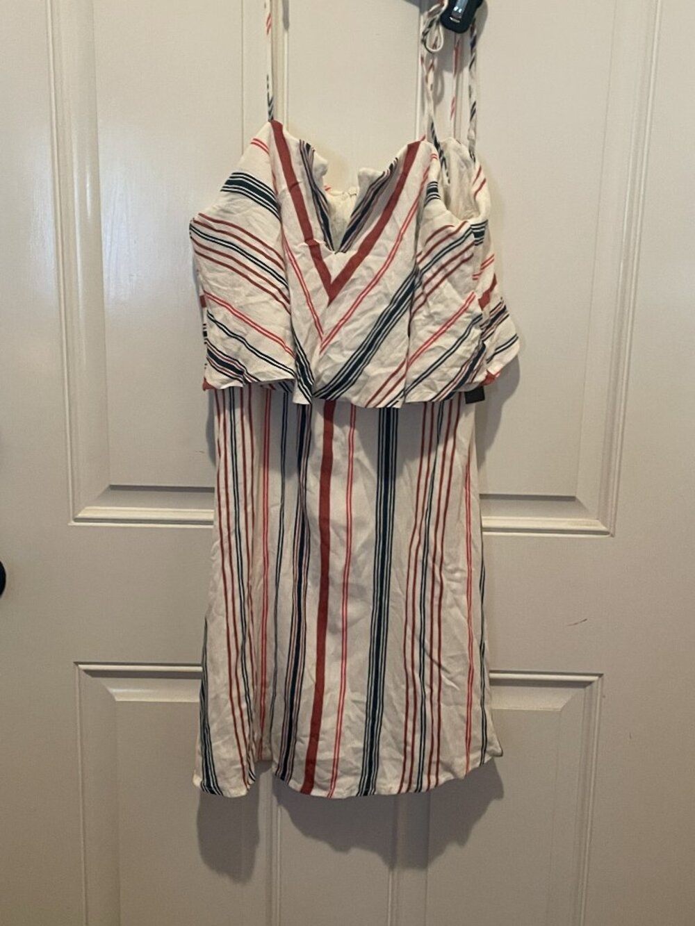 Lulus Striped Midi Dress | Red, White & Navy